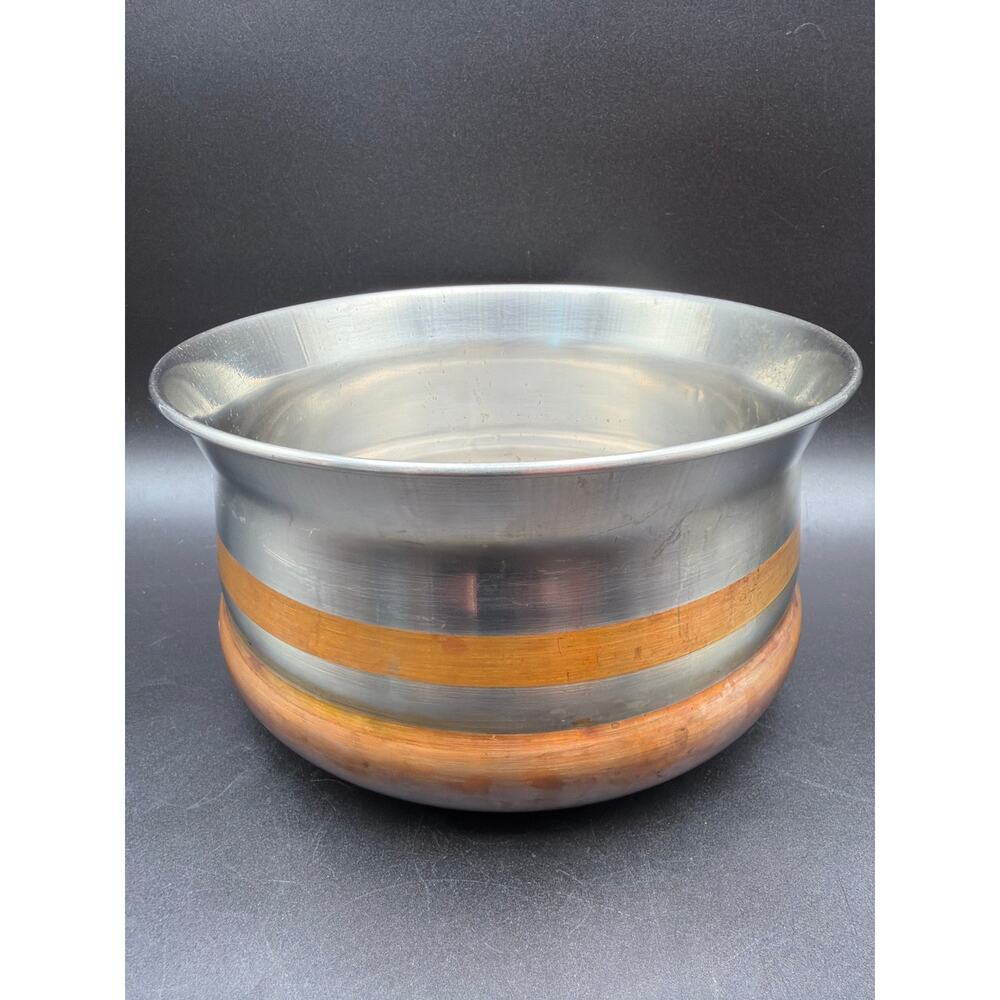 Vintage Copper Clad Stainless Steel Decorative Bowl 7” Mid Century Modern MCM